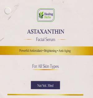 HEALING HERBS ASTAXANTHIN FACIAL SERUM (and logo) trademark logo