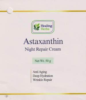 HEALING HERBS ASTAXANTHIN NIGHT REPAIR CREAM (and logo) trademark logo