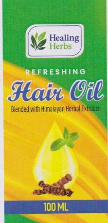 HEALING HERBS REFRESHING HAIR OIL (and logo) trademark logo