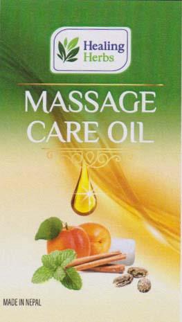 HEALING HERBS MASSAGE CARE OIL (and logo) trademark logo