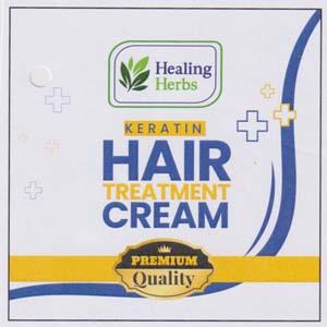HEALING HERBS KERATIN HAIR TREATMENT CREAM (and logo) trademark logo