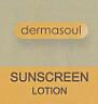 DERMASOUL SUNSCREEN LOTION (and logo) trademark logo