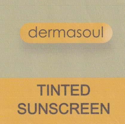 DERMASOUL TINTED SUNSCREEN (and logo) trademark logo