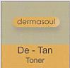 DERMASOUL DE-TAN TONER (and logo) trademark logo