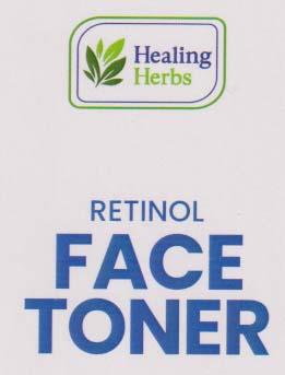 HEALING HERBS RETINOL FACE TONER (and logo) trademark logo