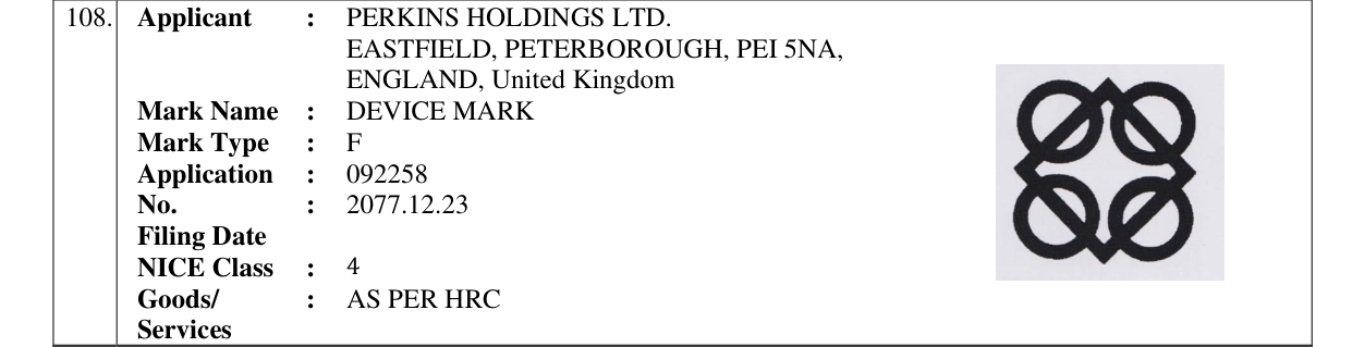 Original bulletin entry for DEVICE MARK