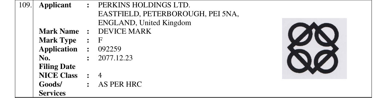 Original bulletin entry for DEVICE MARK