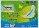 PURE SANITARY PADS ULTRA CLEAR DAY & NIGHT (and logo) trademark logo