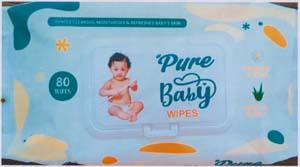 PURE BABY WIPES (and logo) trademark logo