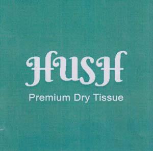 HUSH PREMIUM DRY TISSUE (and logo) trademark logo