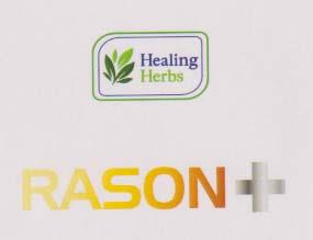 HEALING HERBS RASON + (and logo) trademark logo