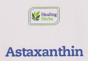 HEALING HERBS ASTAXANTHIN (and logo) trademark logo
