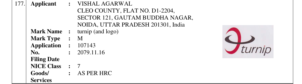 Original bulletin entry for turnip (and logo)