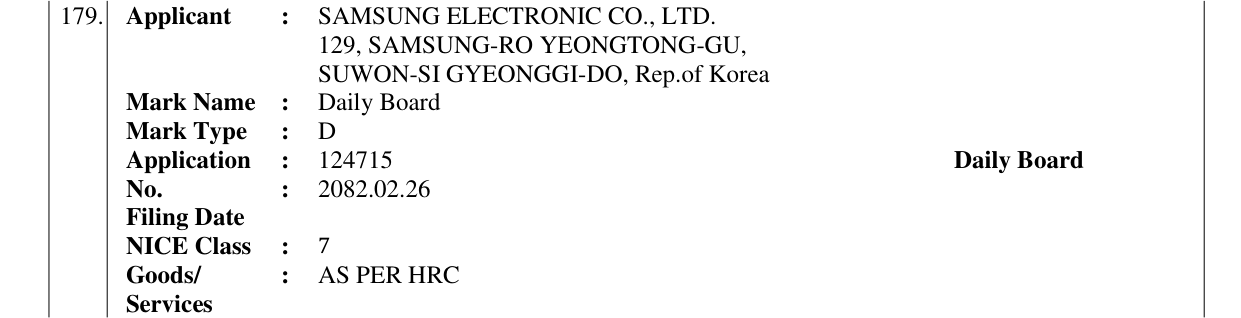 Original bulletin entry for Daily Board