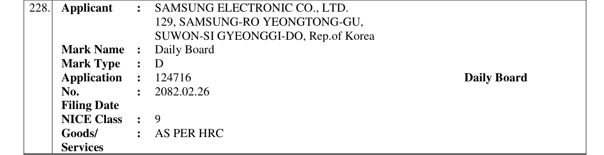 Original bulletin entry for Daily Board