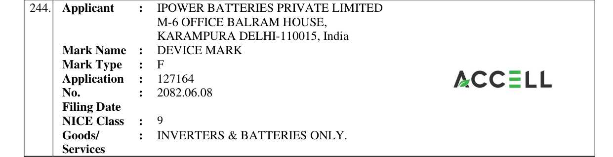 Original bulletin entry for DEVICE MARK