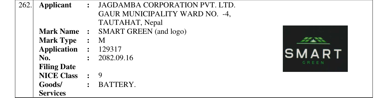 Original bulletin entry for SMART GREEN (and logo)