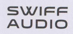 SWIFF AUDIO (and logo) trademark logo