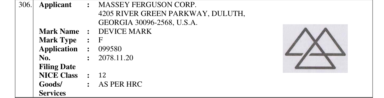 Original bulletin entry for DEVICE MARK