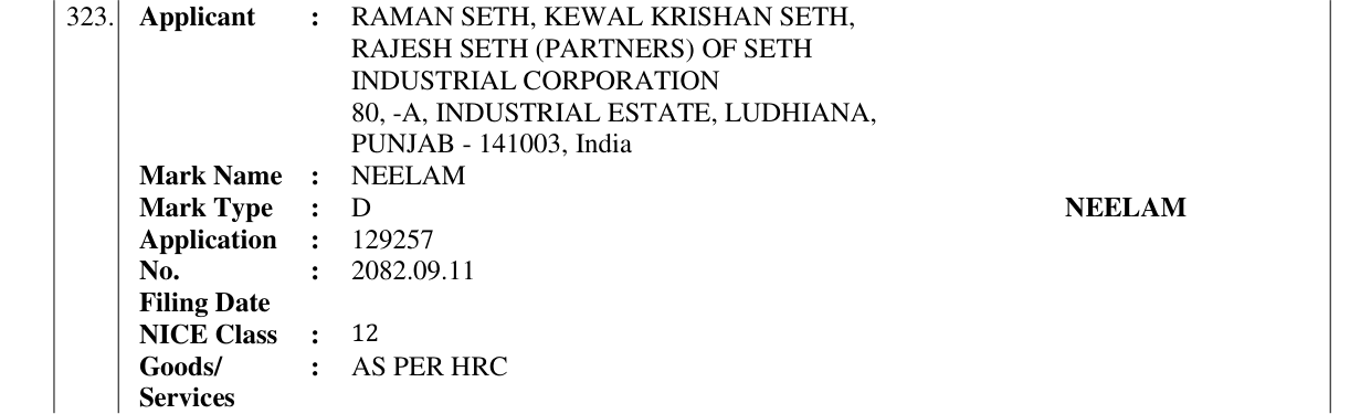 Original bulletin entry for NEELAM