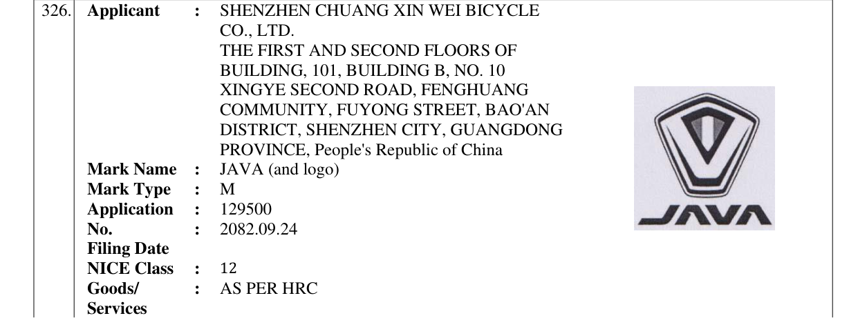 Original bulletin entry for JAVA (and logo)