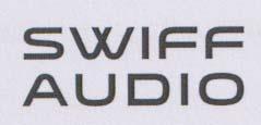 SWIFF AUDIO (and logo) trademark logo