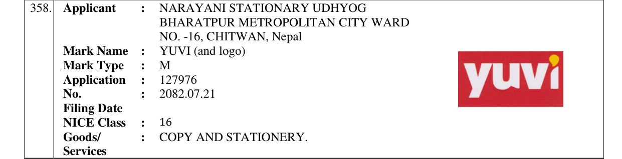 Original bulletin entry for YUVI (and logo)