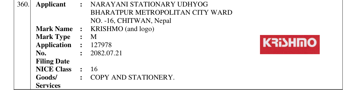 Original bulletin entry for KRISHMO (and logo)