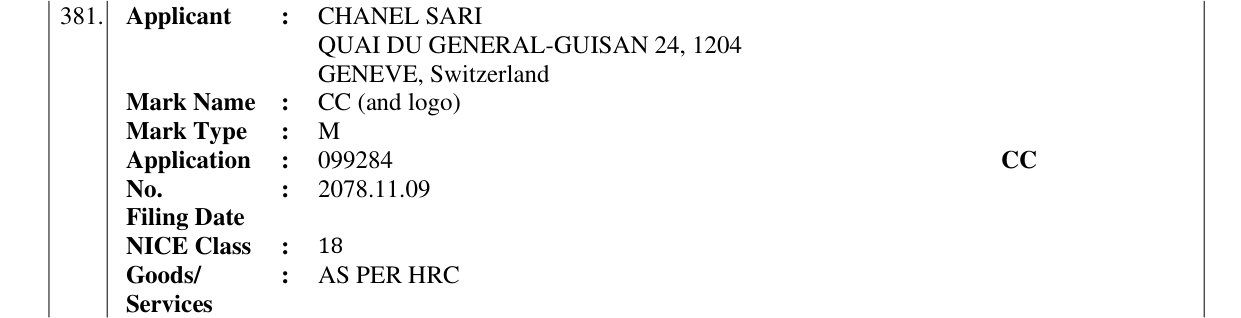 Original bulletin entry for CC (and logo)