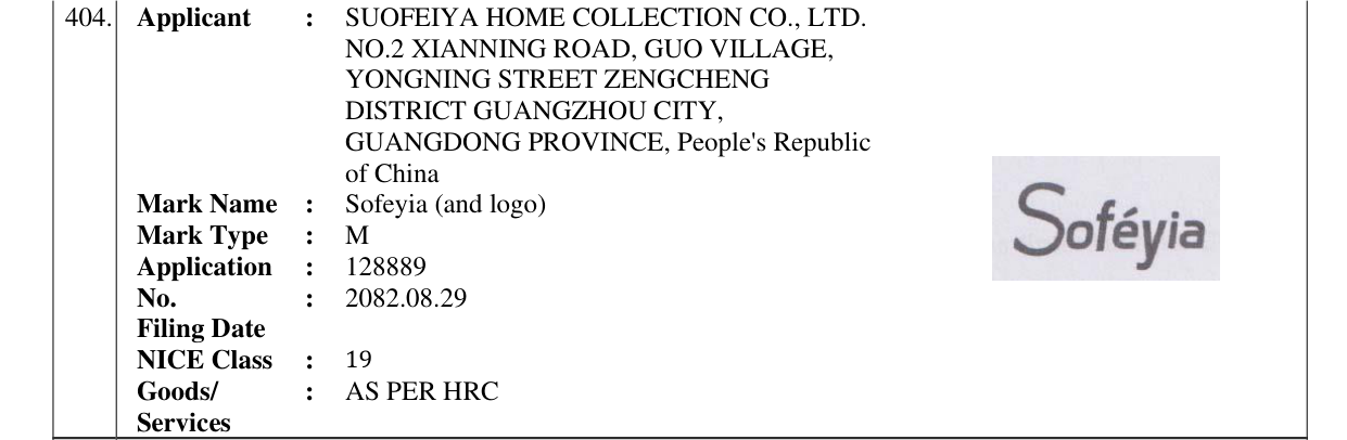 Original bulletin entry for Sofeyia (and logo)