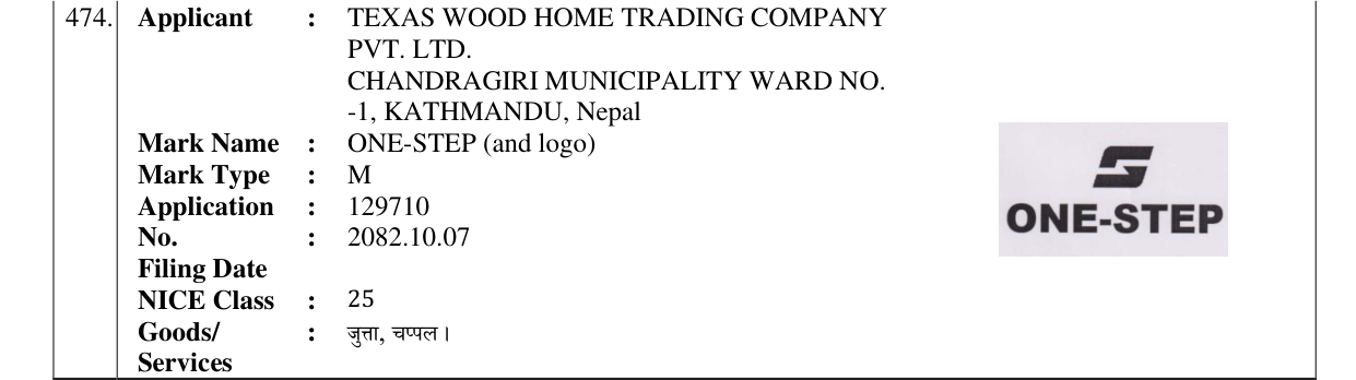 Original bulletin entry for ONE-STEP (and logo)