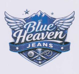 BLUE HEAVEN JEANS (and logo) trademark logo