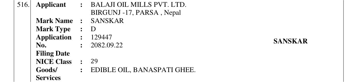 Original bulletin entry for SANSKAR