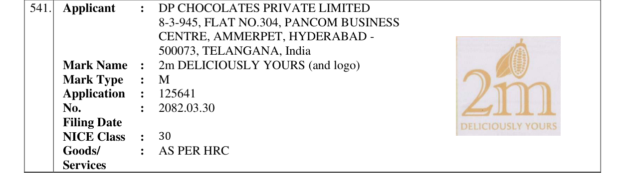 Original bulletin entry for 2m DELICIOUSLY YOURS (and logo)
