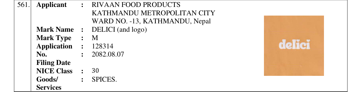 Original bulletin entry for DELICI (and logo)