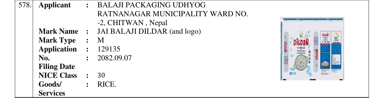 Original bulletin entry for JAI BALAJI DILDAR (and logo)