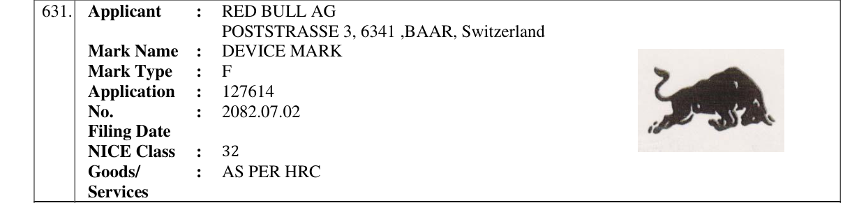 Original bulletin entry for DEVICE MARK