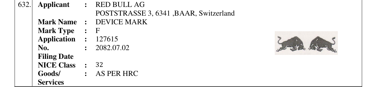Original bulletin entry for DEVICE MARK