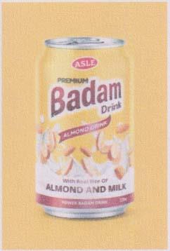 ASLE PREMIUM BADAM DRINK (and logo) trademark logo