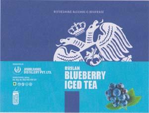 RUSLAN BLUEBERRY ICED TEA (and logo) trademark logo