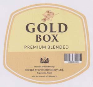 GOLD BOX PREMIUM BLENDED (and logo) trademark logo