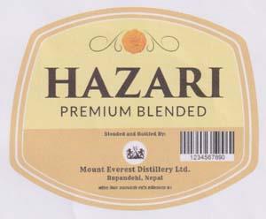 HAZARI PREMIUM BLENDED (and logo) trademark logo