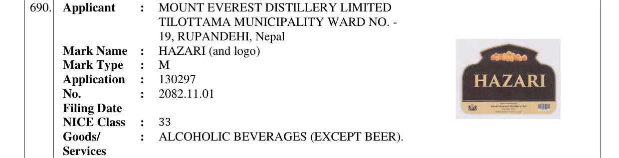 Original bulletin entry for HAZARI (and logo)