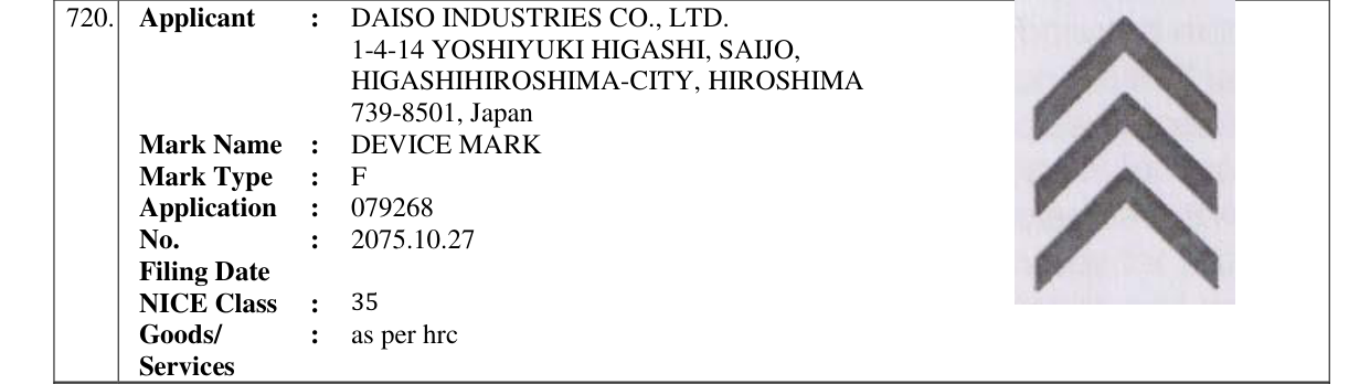 Original bulletin entry for DEVICE MARK