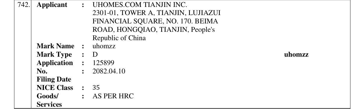 Original bulletin entry for uhomzz