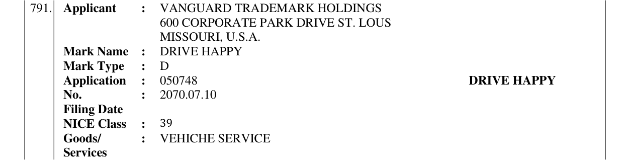 Original bulletin entry for DRIVE HAPPY