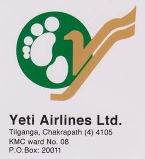 YETI AIRLINES LIMITED (and logo) trademark logo