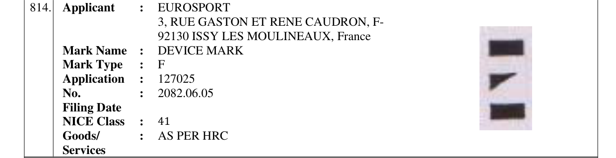 Original bulletin entry for DEVICE MARK
