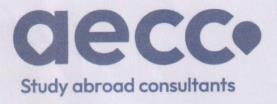aecc STUDY ABROAD CONSULTANTS (and logo) trademark logo