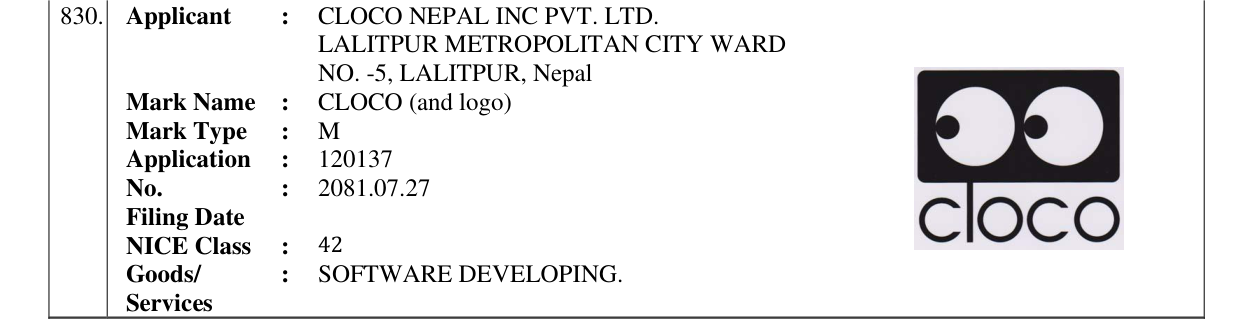 Original bulletin entry for CLOCO (and logo)